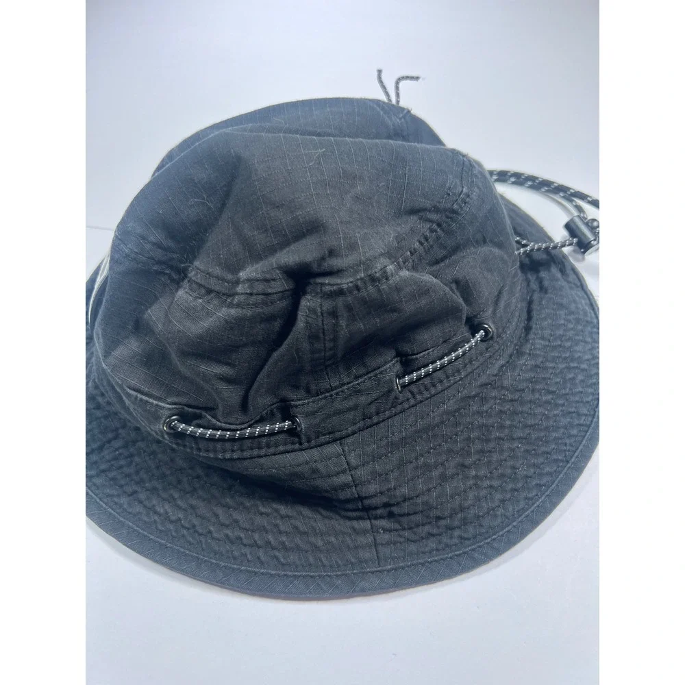 Adidas Bucket Hat Unisex OSFM Black Ripstop Boonie Stash Pocket Bungee Strap